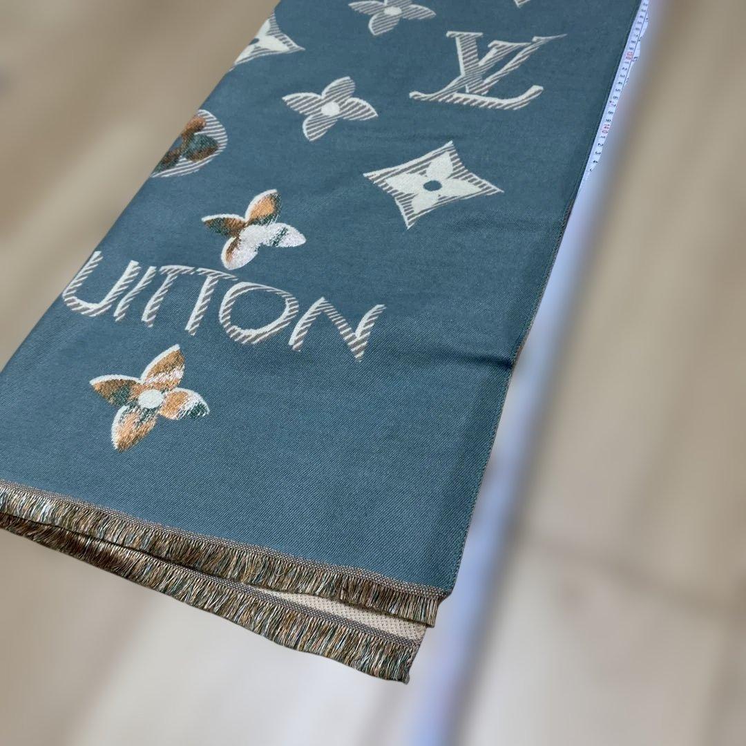 【美品】LOUIS VUITTON ロゴマフラーストール　ショール　スカーフ
