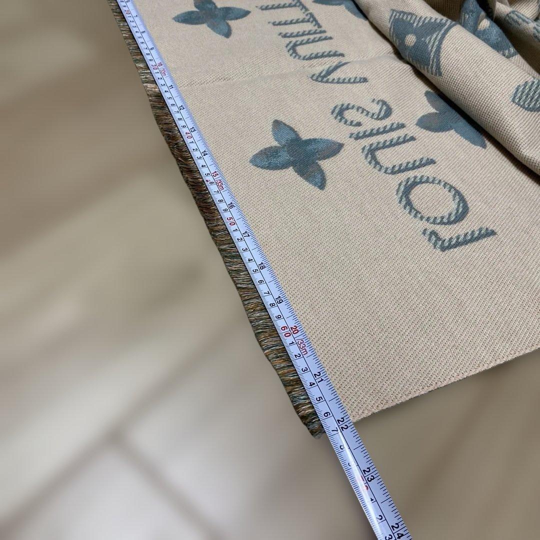 【美品】LOUIS VUITTON ロゴマフラーストール　ショール　スカーフ