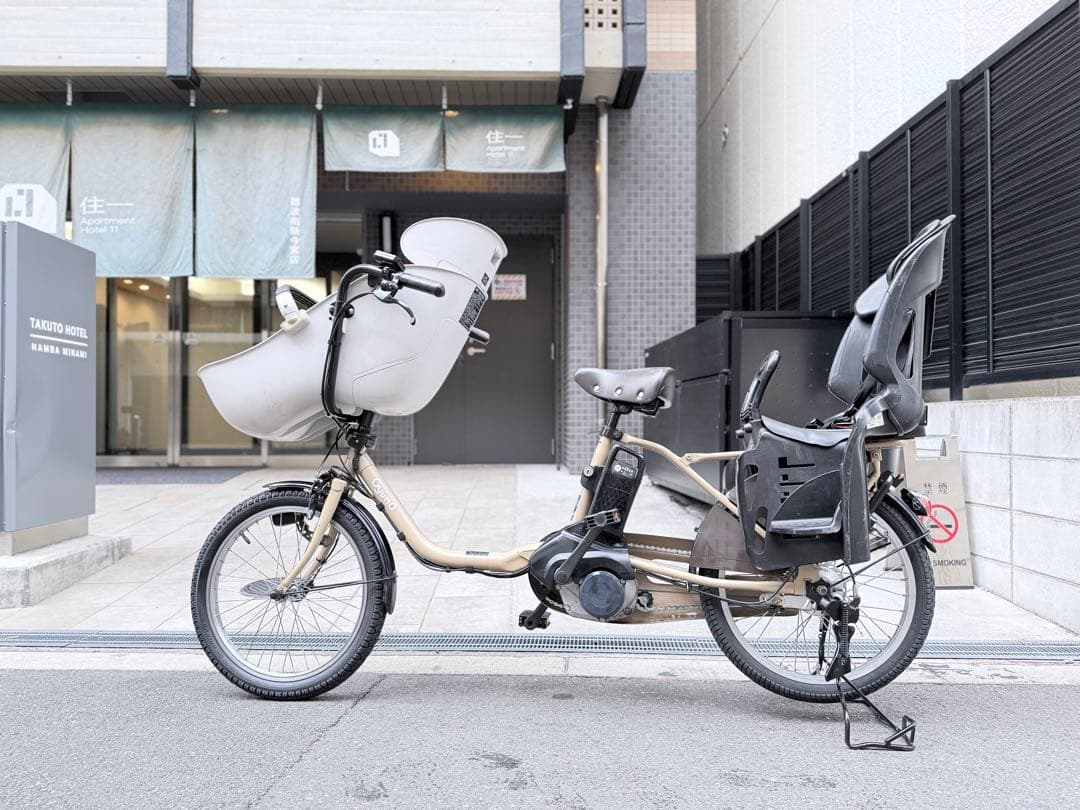 子供乗せ　3人　パナソニック　電動アシスト自転車チャイルドシート付き