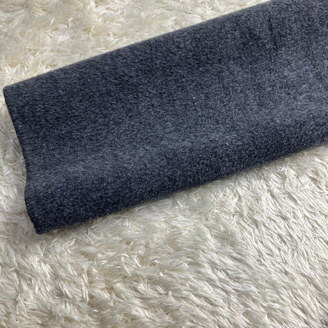 Theory カシミヤ混　ノーカラーコート　ベルト　グレー　定価79000円