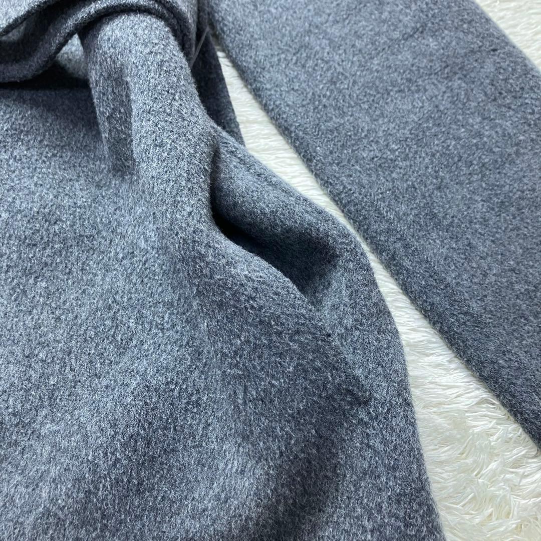 Theory カシミヤ混　ノーカラーコート　ベルト　グレー　定価79000円