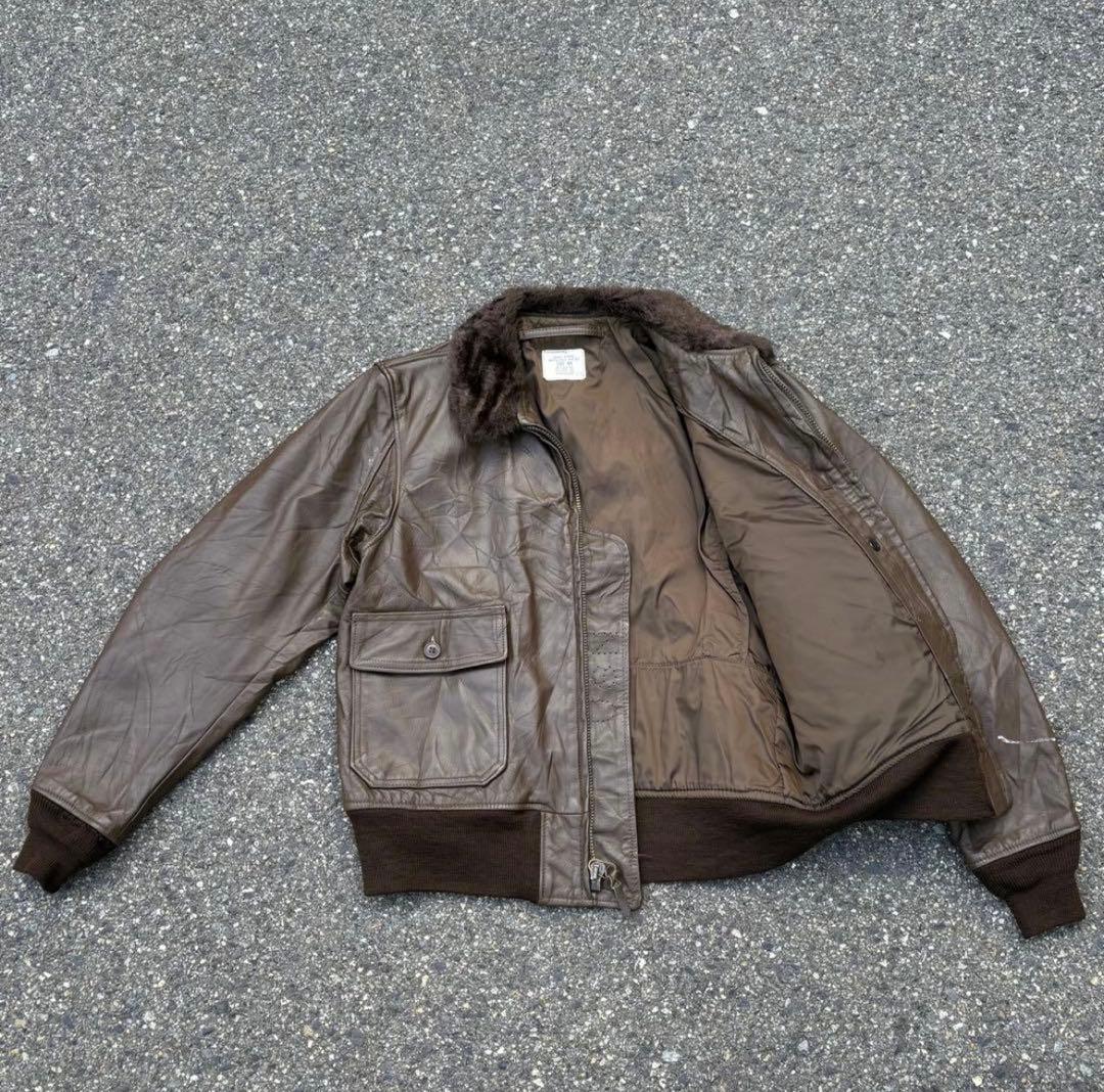 実物 サイズ44G-1 USN レザージャケット フライトジャケット MA-1