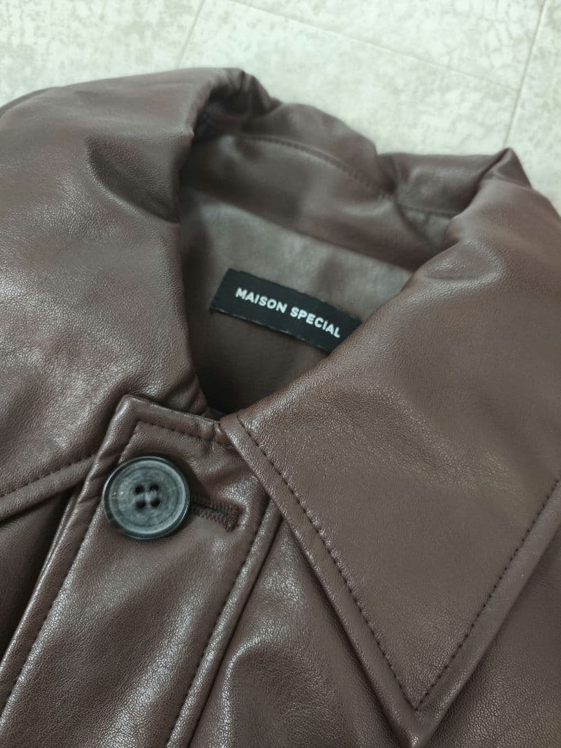 MAISON SPECIAL ヴィーガンレザーバルーンブルゾン レザーブルゾン