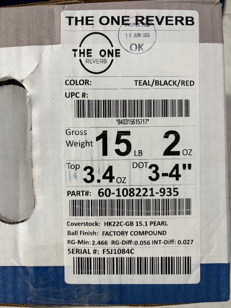 EBONITE THE ONE REVERB 15ポンド2オンス