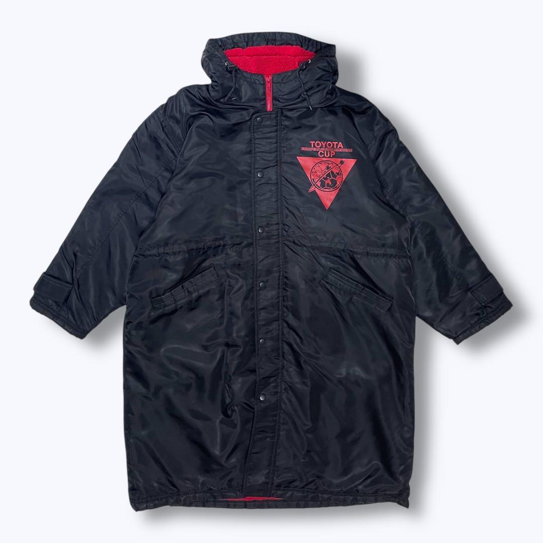 90s サッカー TOYOTA CUP トヨタカップ ベンチコート 裏ボア 黒
