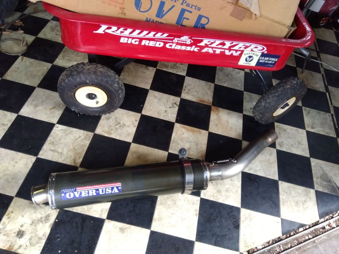 美品OVER USA オーバーレーシング　カーボンサイレンサー　60.5φ