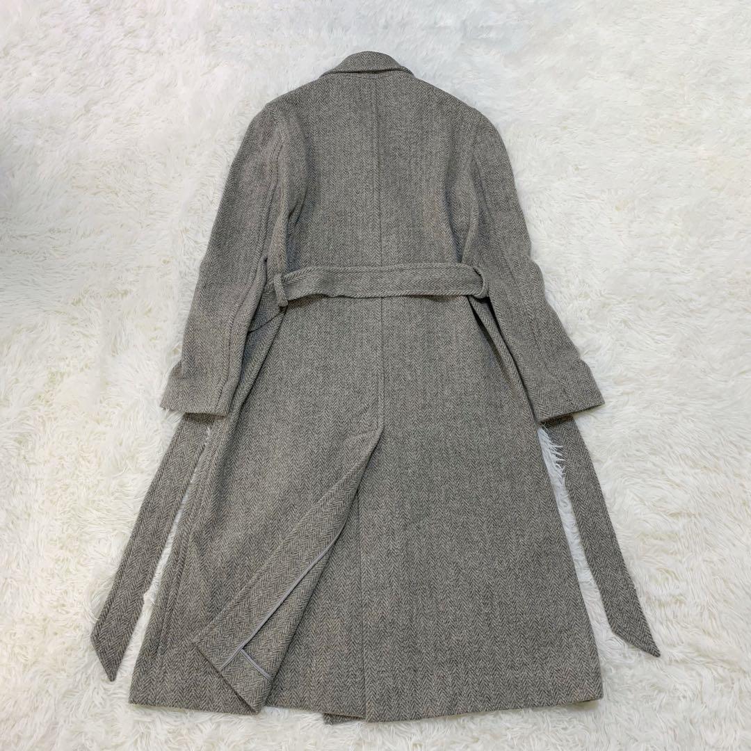 ポロ ラルフローレン ウール 100% ヘリンボーン ロング コート ベルト