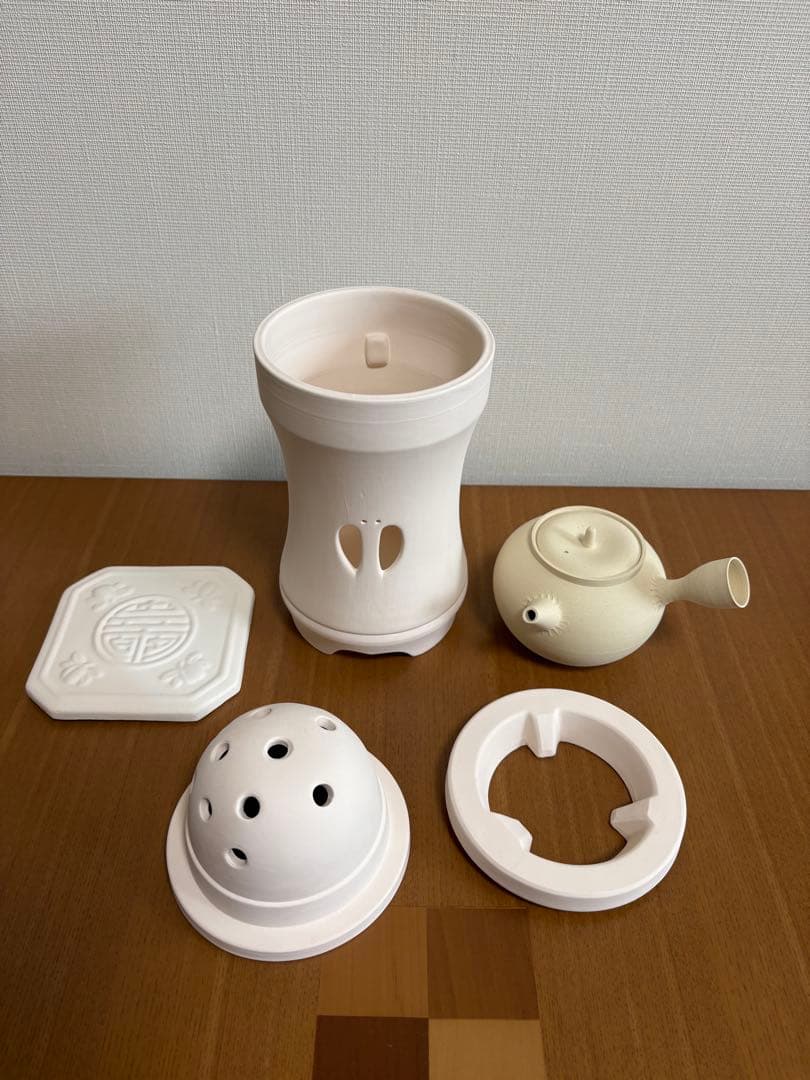 涼炉とボウフラのセット 白泥 煎茶道具