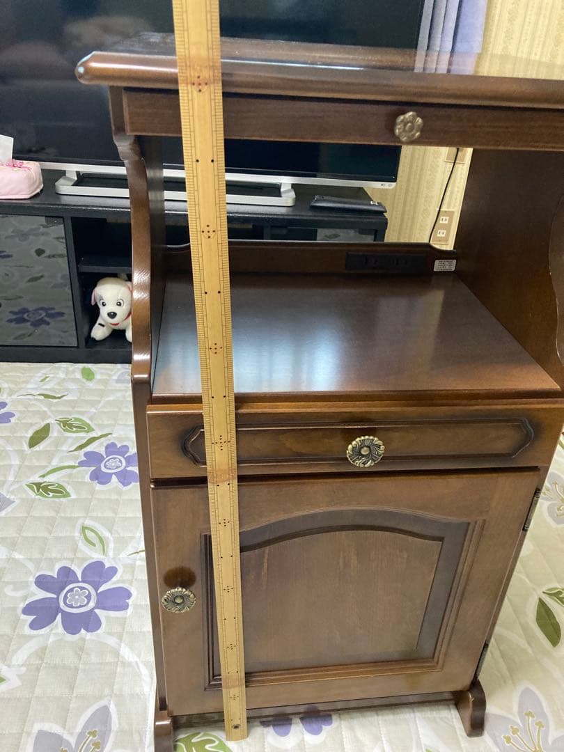 【良品】カリモク社製高級電話台 引き出し付き