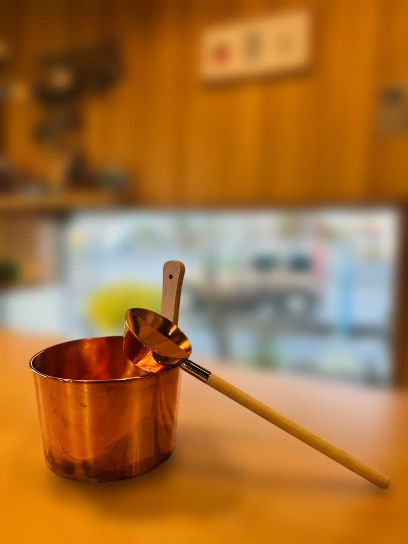 【新品未使用】　コッパーロウリュひしゃく　コッパーロウリュ桶　桶　ひしゃくサウナ