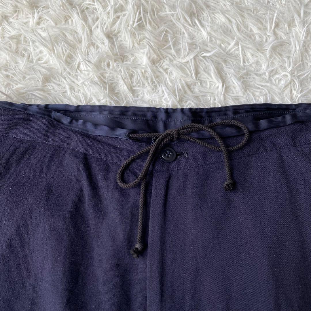 y's ウールギャバ サルエルパンツ ワイドパンツ ネイビー サイズ1