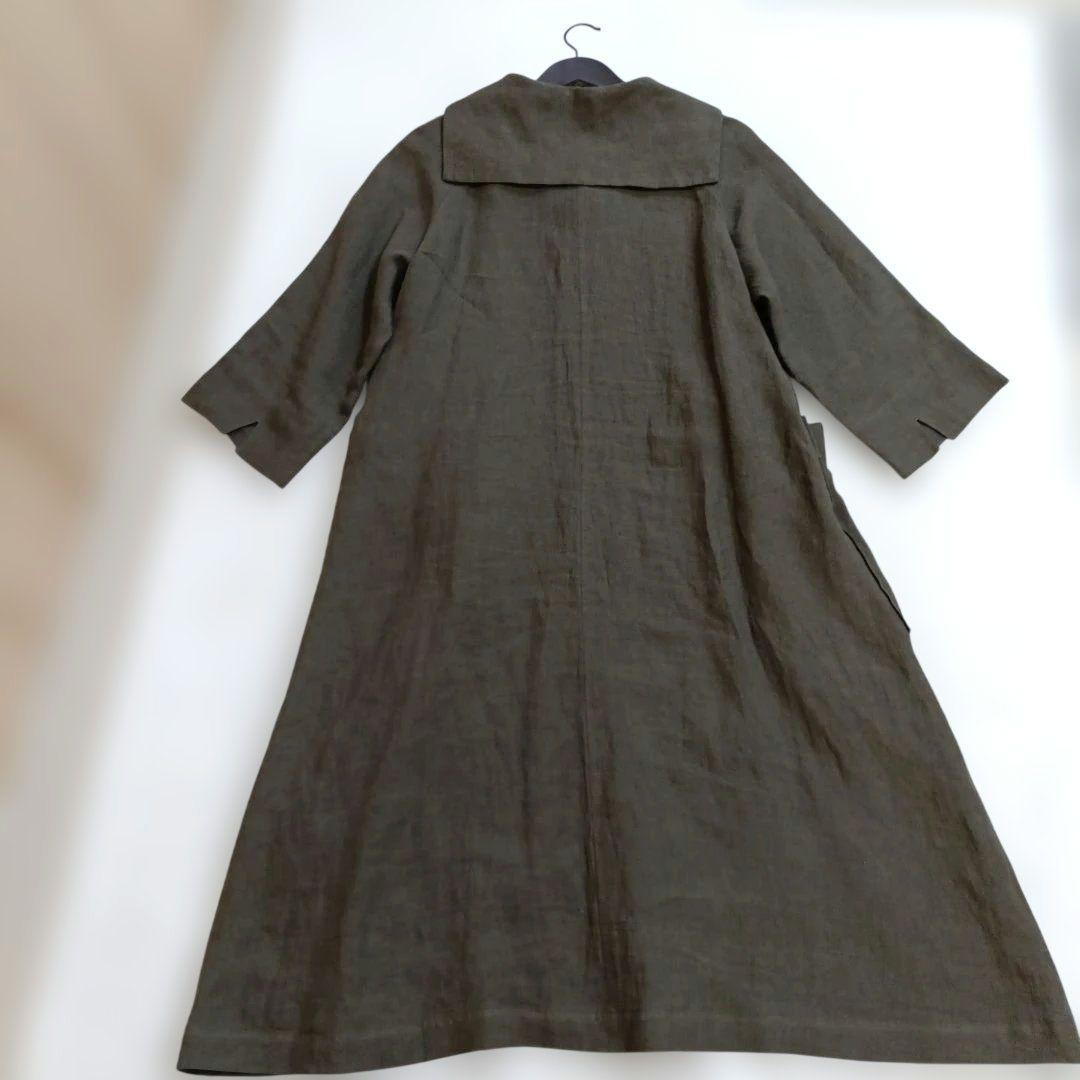 美品　ロワズィール グランジリネン100% ワンピースセーラーカラー 2way