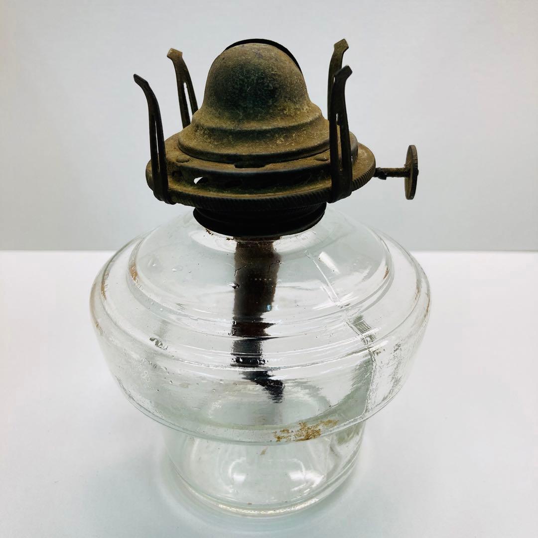 オイルランプ　アンティーク　白　星