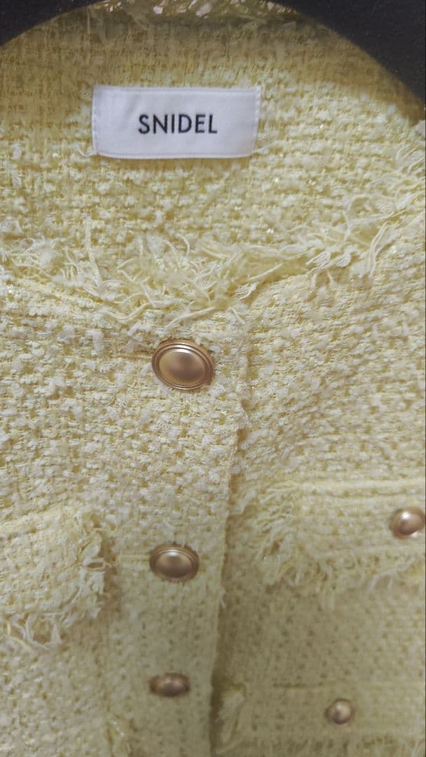 新品タグ付き　SNIDEL　スナイデルツイードジャケット　イエロー