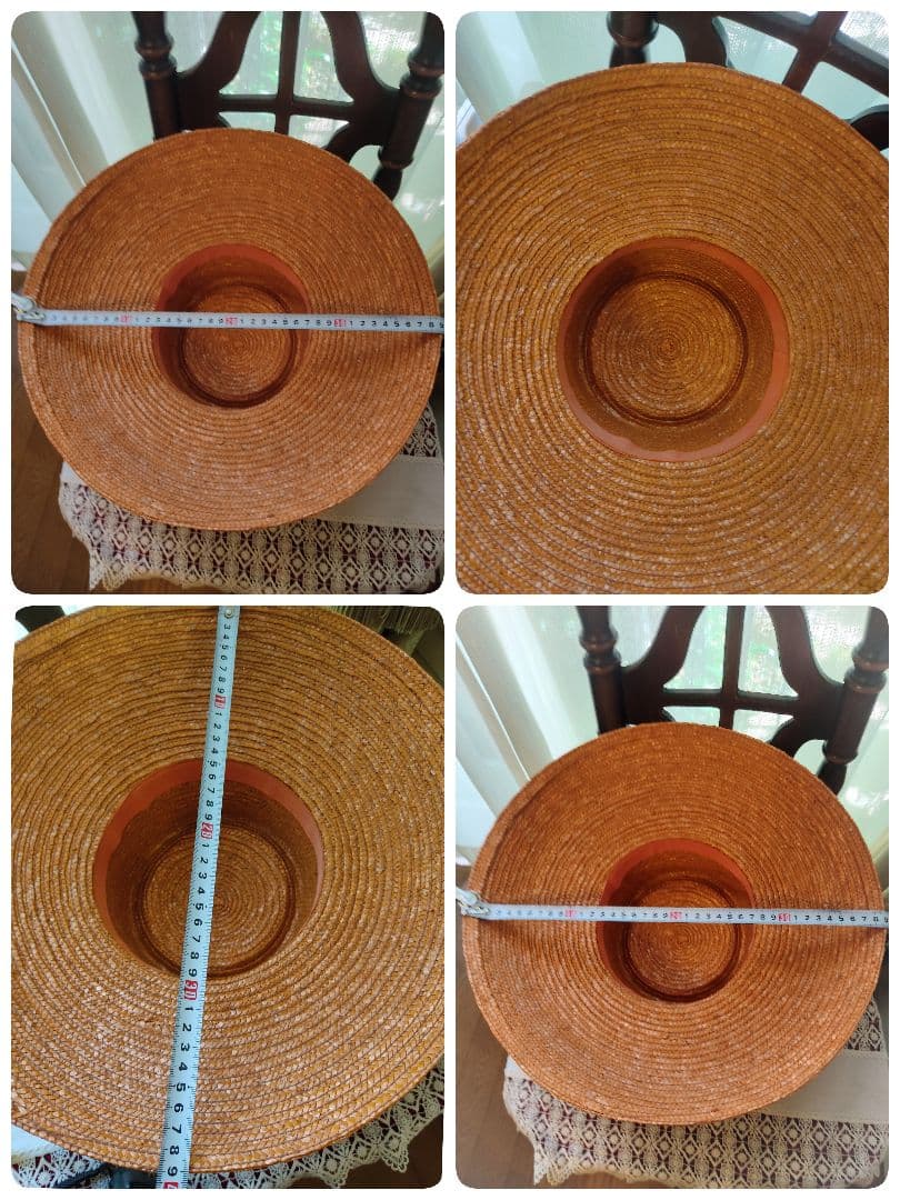 麦わら帽子　オーダー　レア　アンティーク　リボン　バケットハット　ヴィンテージ