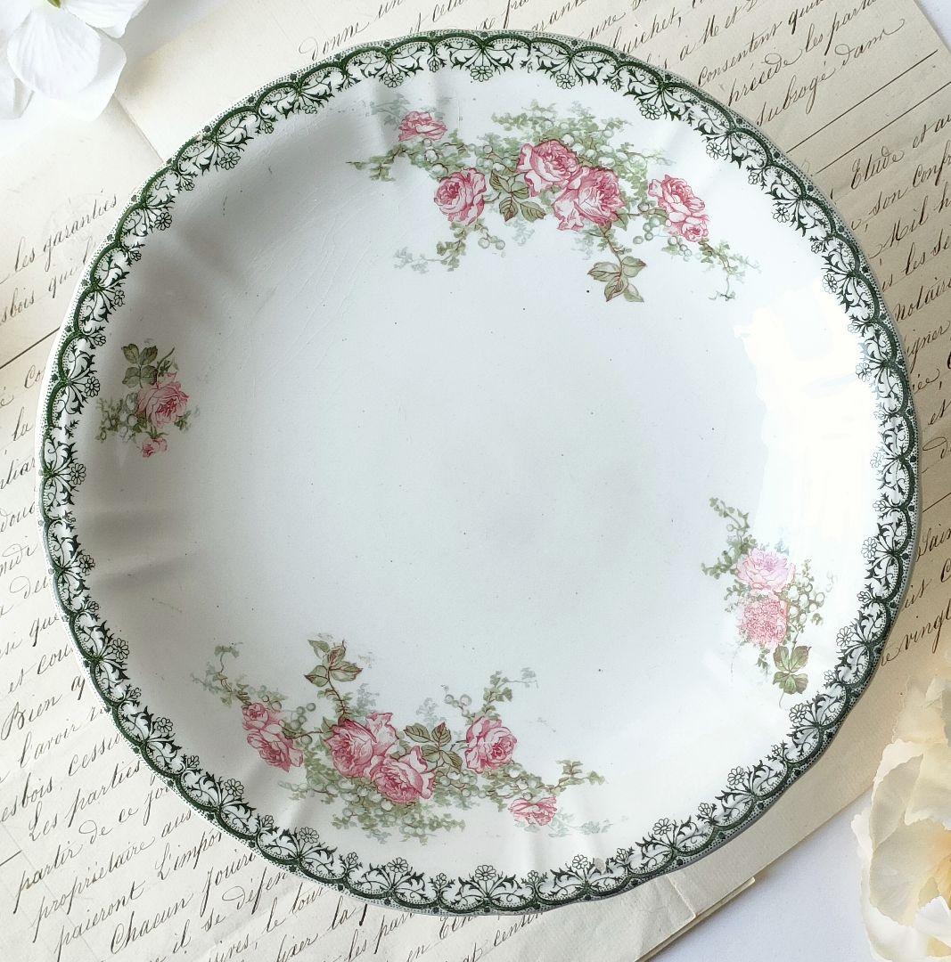 希少　美品　サンタマン　鈴蘭　薔薇　コンポティエ　フランスアンティーク