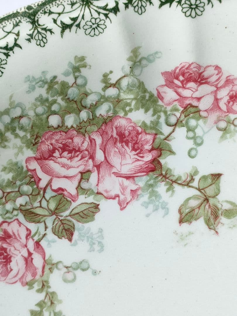 希少　美品　サンタマン　鈴蘭　薔薇　コンポティエ　フランスアンティーク