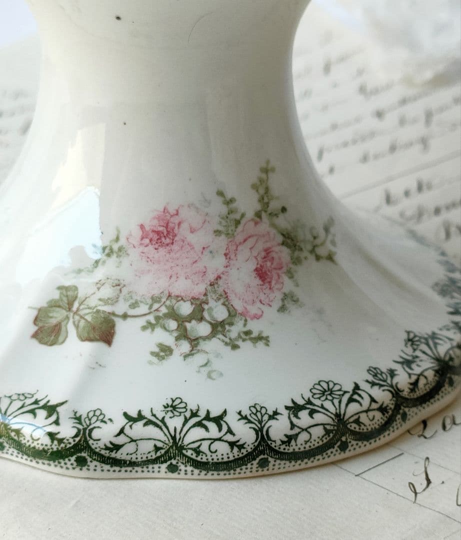 希少　美品　サンタマン　鈴蘭　薔薇　コンポティエ　フランスアンティーク