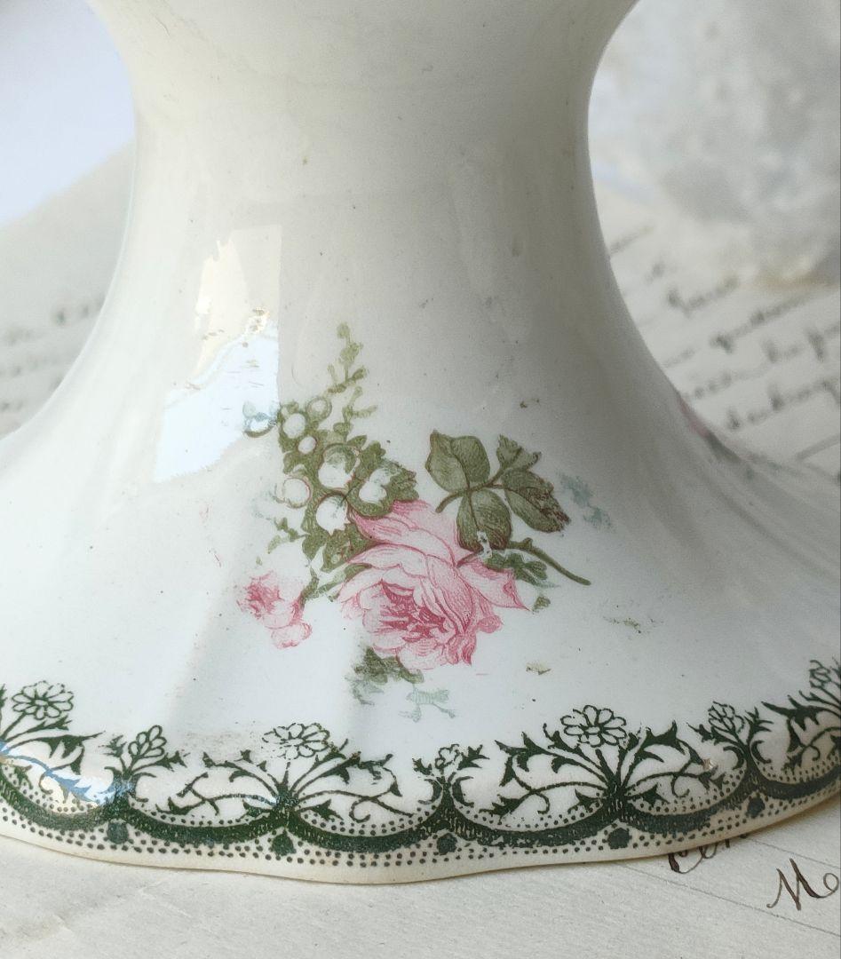 希少　美品　サンタマン　鈴蘭　薔薇　コンポティエ　フランスアンティーク