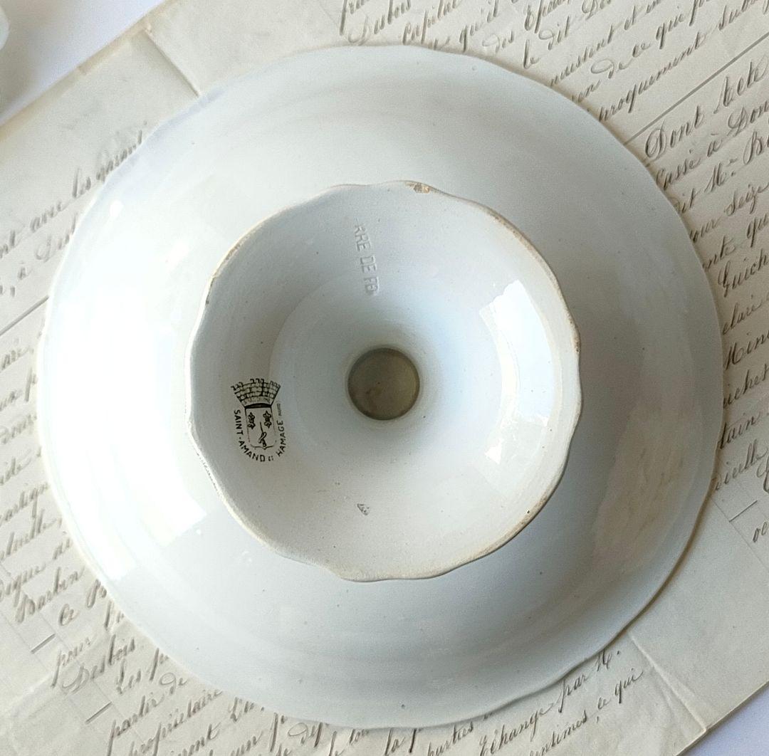 希少　美品　サンタマン　鈴蘭　薔薇　コンポティエ　フランスアンティーク