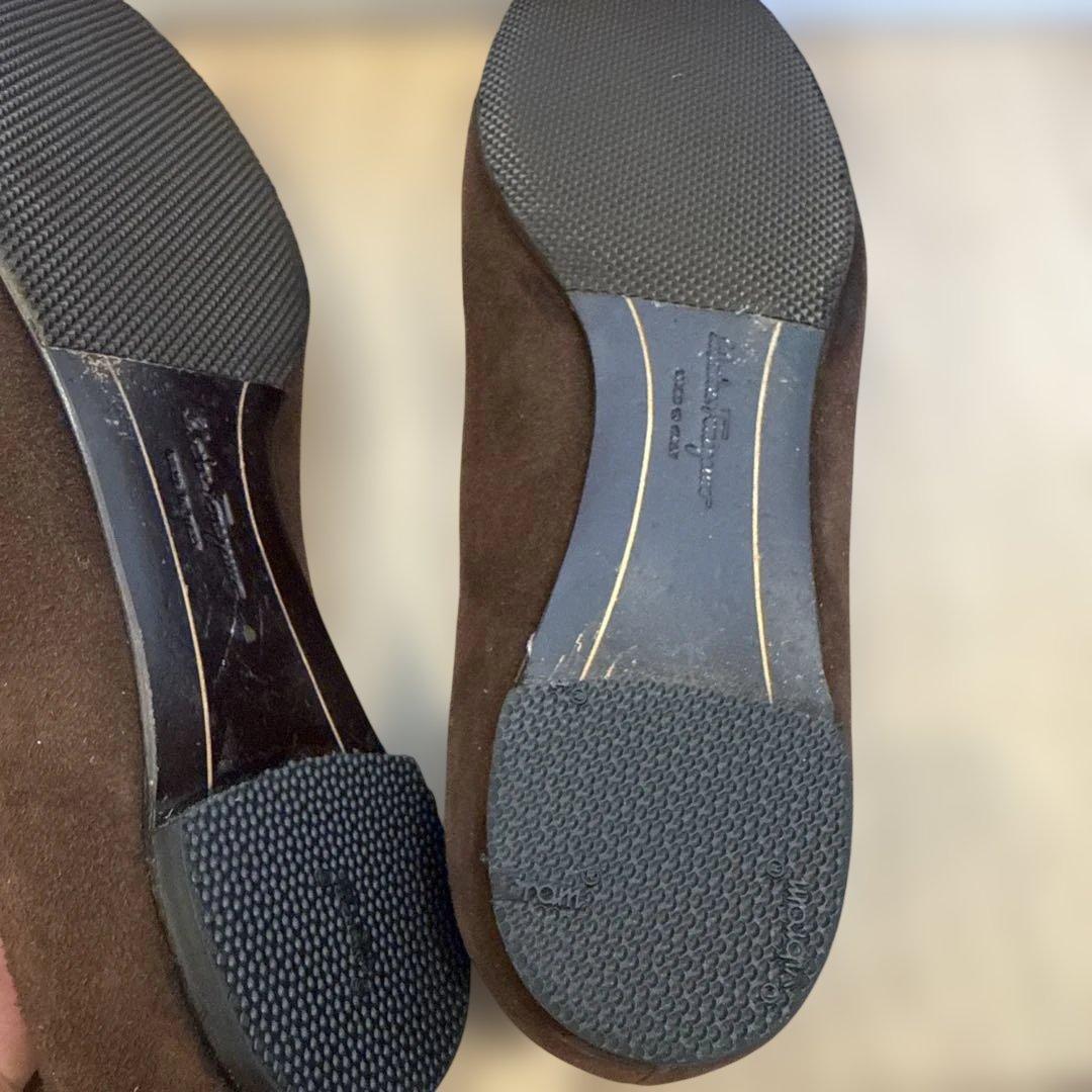 ◾️フェラガモ　ブラウン　バレエフラットシューズ　361/2