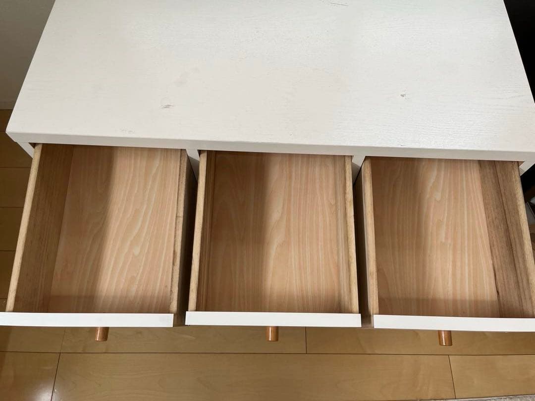 モモナチュラル　３段チェスト　子供部屋　引き出し収納