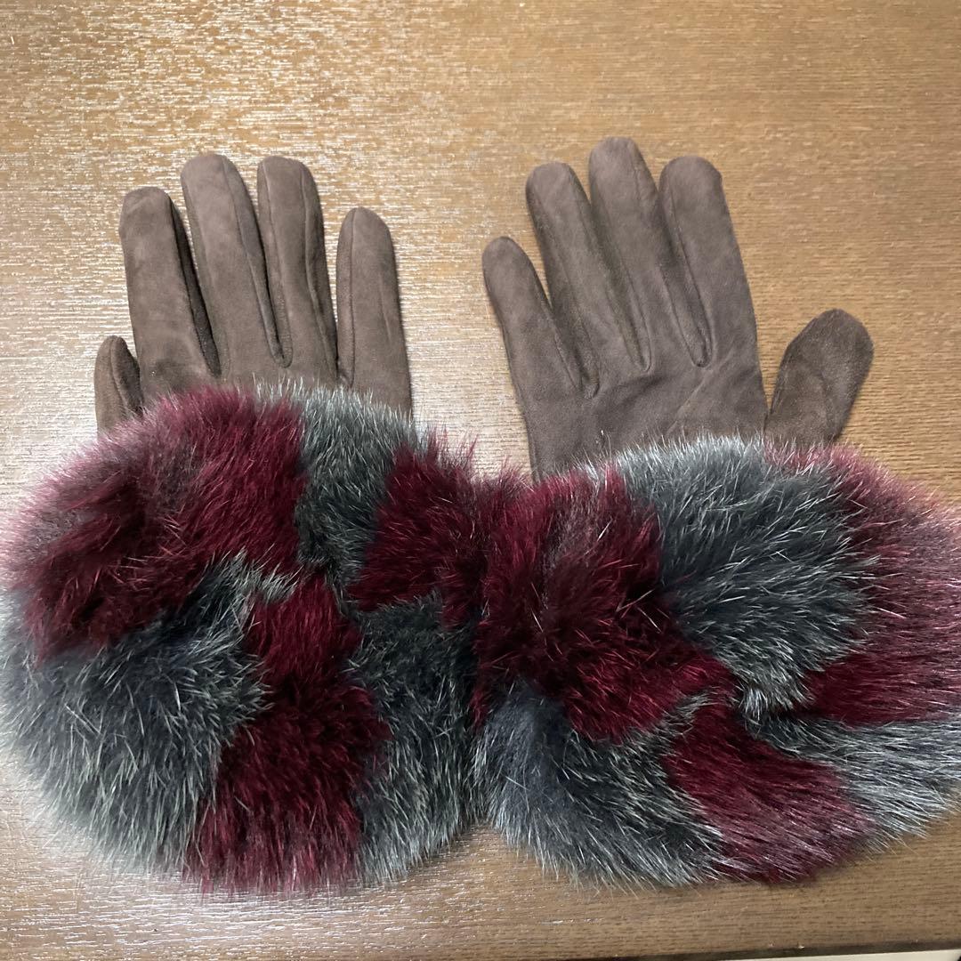 セール中！未使用品　フォックスファー　羊革　ケイタマルヤマ　手袋
