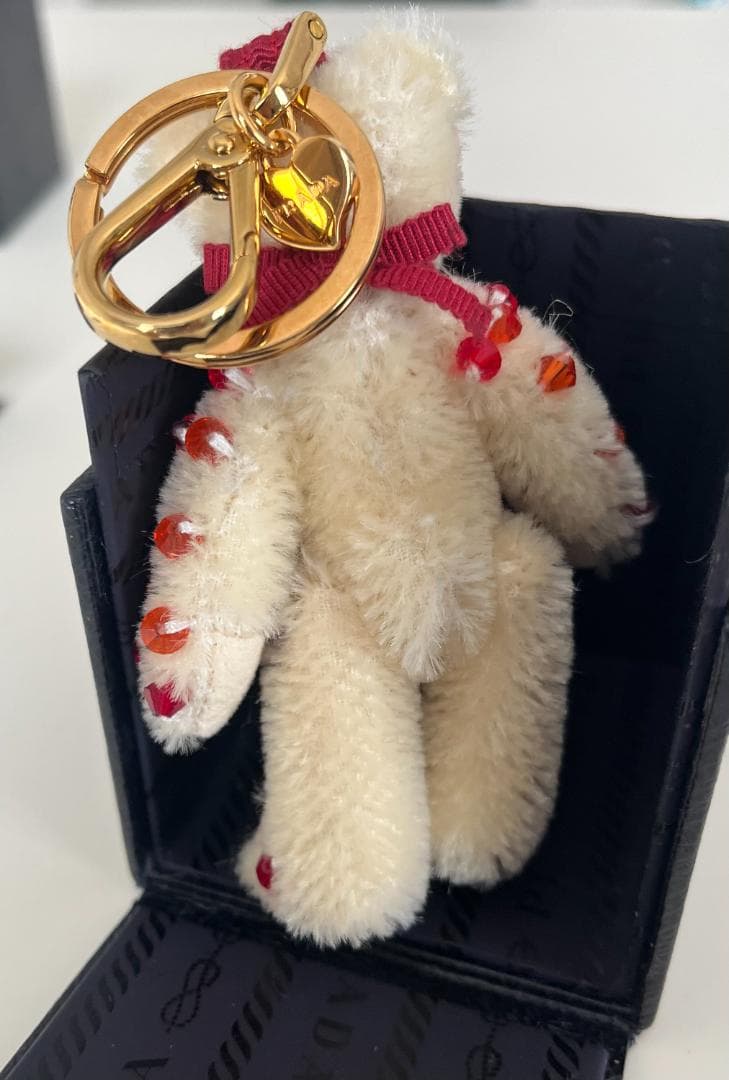 PRADA プラダ ベア チャーム キーホルダー レッド×オレンジ×ベージュ