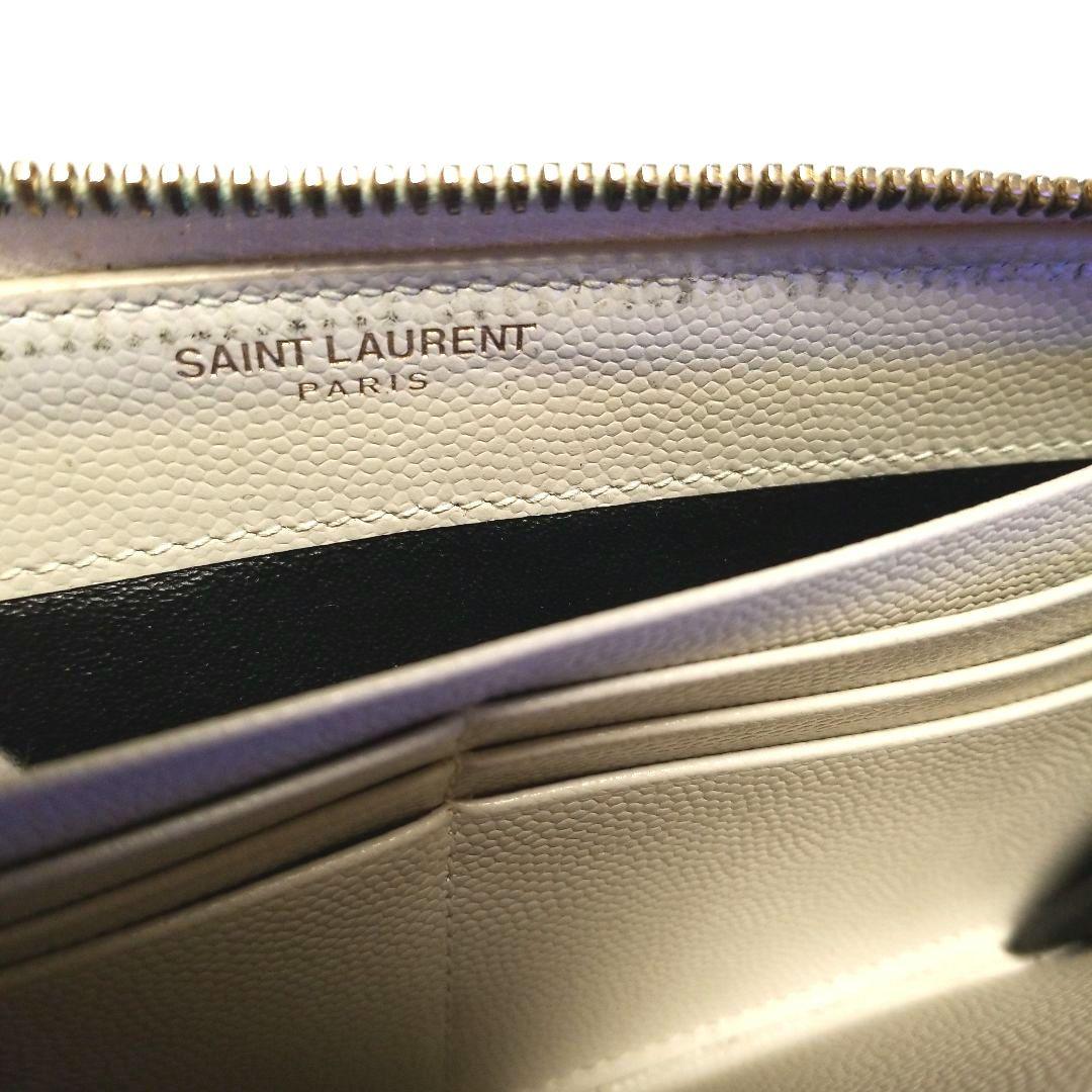 SAINT LAURENT カサンドラ　Vステッチ　キルティング長財布