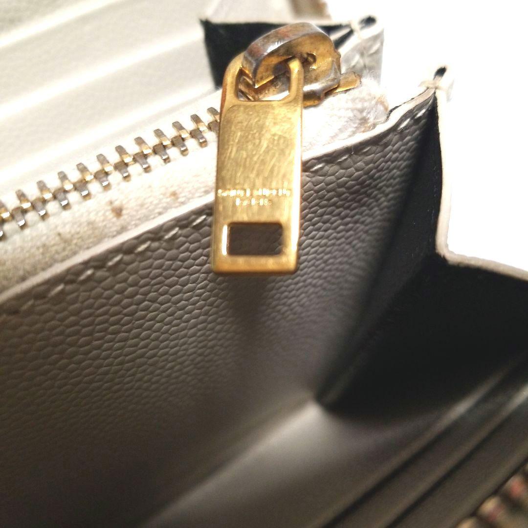 SAINT LAURENT カサンドラ　Vステッチ　キルティング長財布
