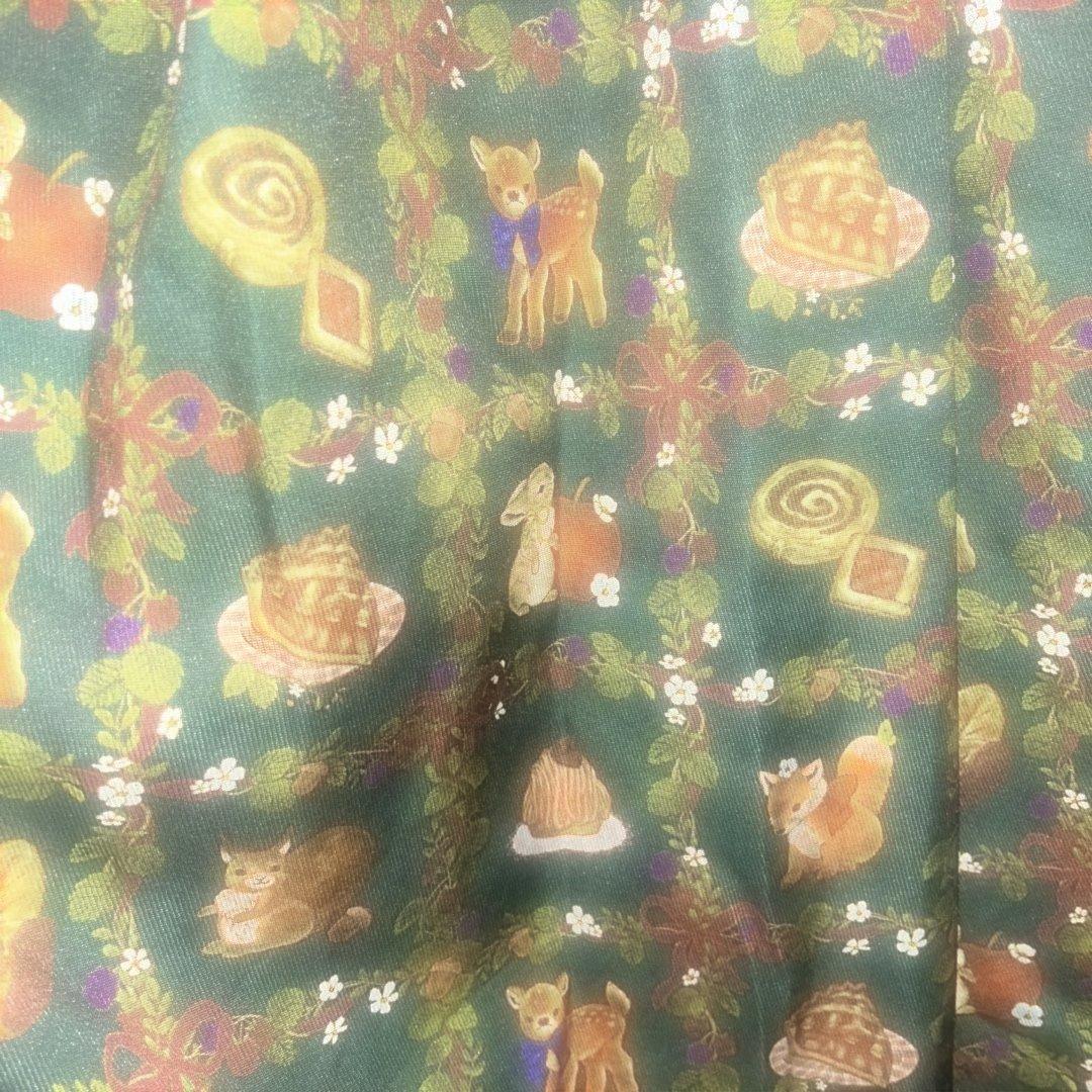 axes femme kawaii 森のケーキ屋さんワンピース(グリーン)