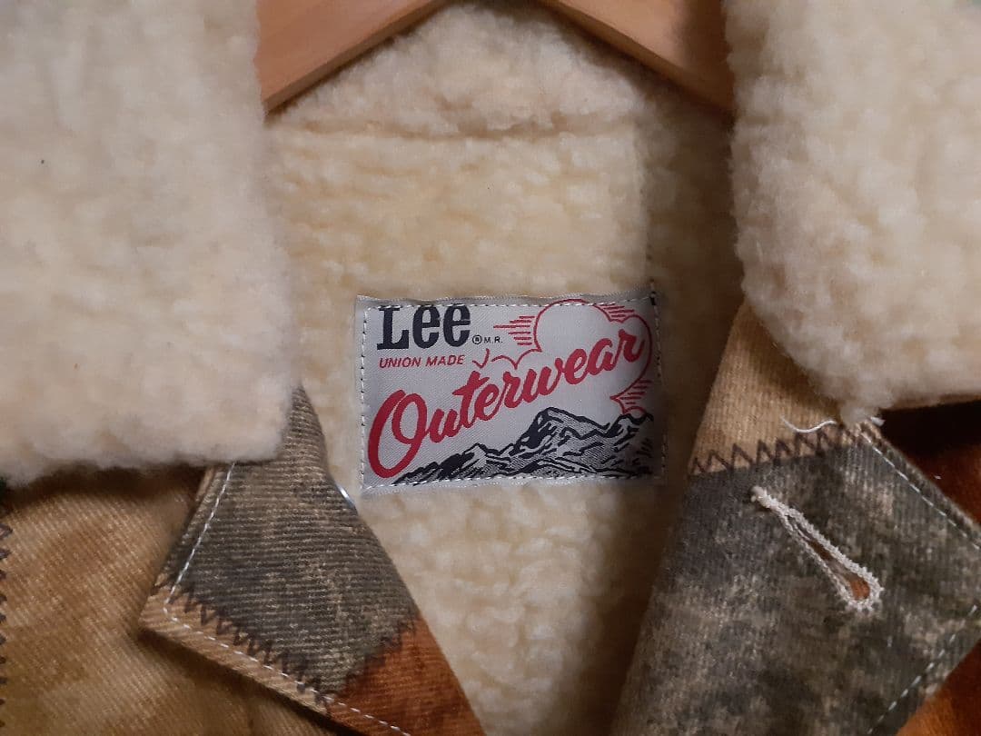 ビンテージ　リー　Lee Outerwear パッチワーク柄カバーオール　ボア