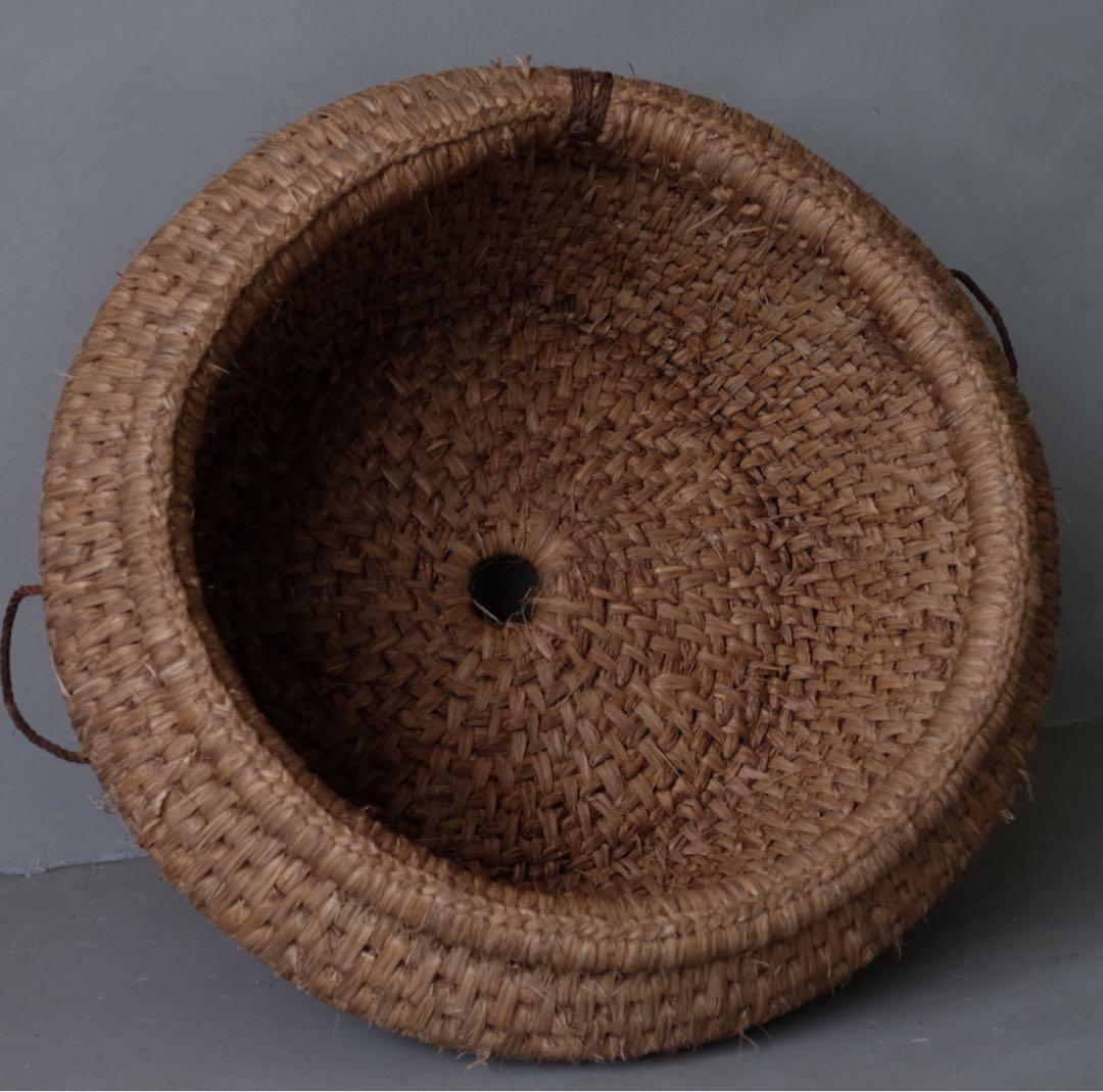 天然素材 手編みバスケット アンティーク　ゆりかご　ニューボーンかご