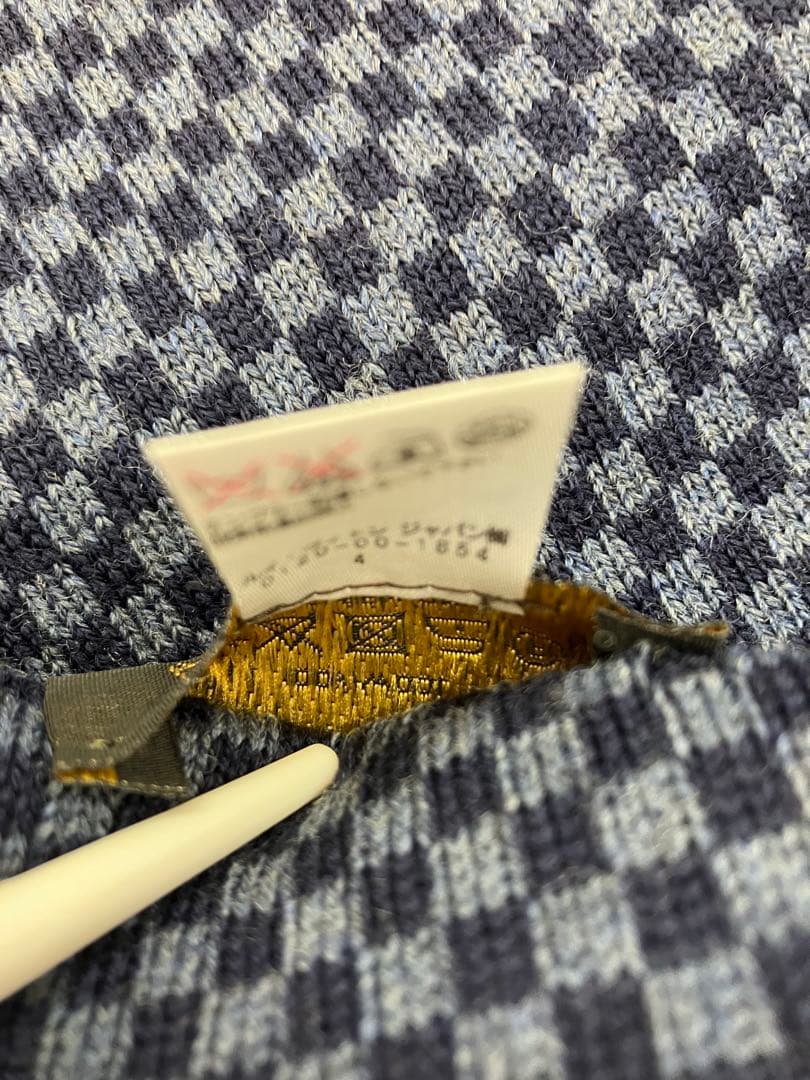 LOUIS VUITTON エシャルプ ダミエ　マフラー　青×グレー