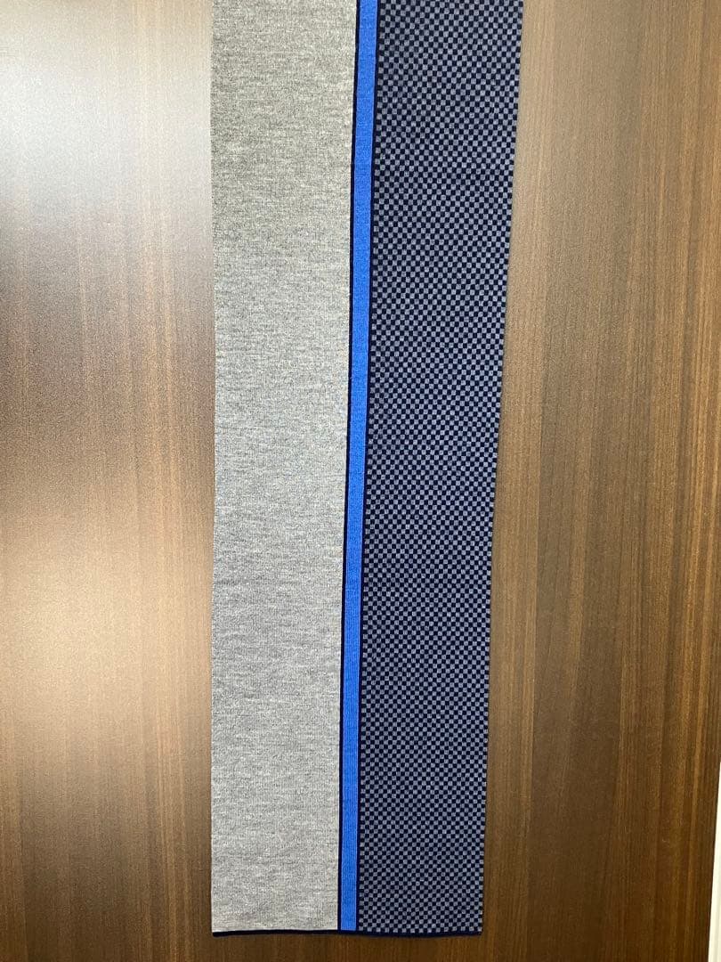 LOUIS VUITTON エシャルプ ダミエ　マフラー　青×グレー