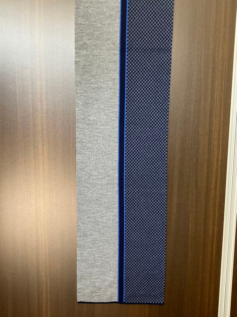 LOUIS VUITTON エシャルプ ダミエ　マフラー　青×グレー
