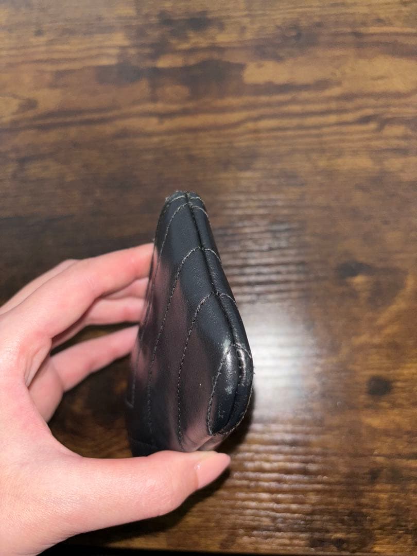 YSL キルティングレザーキーポーチ　黒