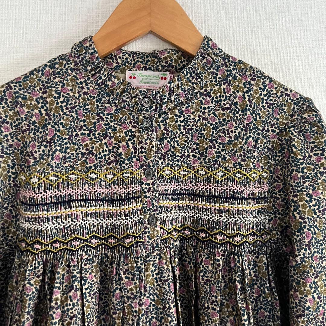 【未使用タグ付き】bonpointスモッキングワンピース　14A