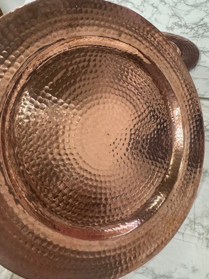 アンティーク 大皿　純銅　槌目つちめ　5客セット