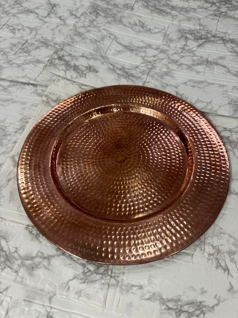 アンティーク 大皿　純銅　槌目つちめ　5客セット