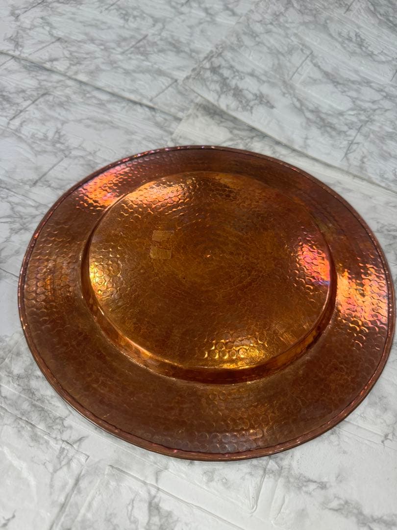 アンティーク 大皿　純銅　槌目つちめ　5客セット