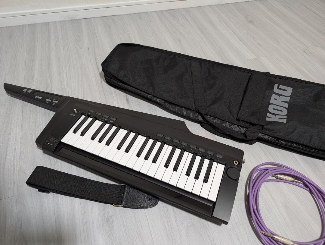 KORG ショルダーキーボード RK-100S 2 黒（５ｍシールド付き）美品