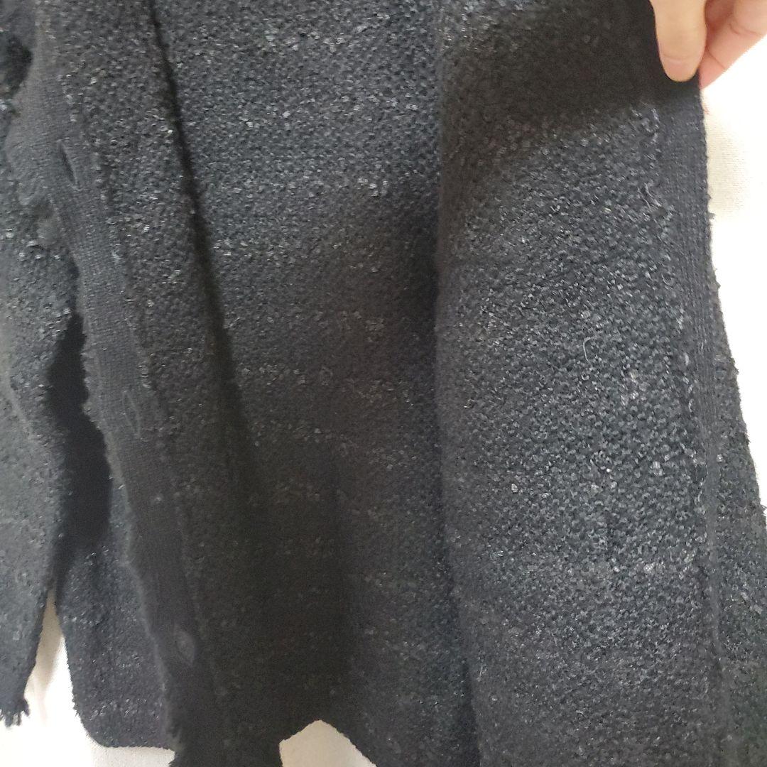 Whim Gazette ツイードニットジャケット　ブラック