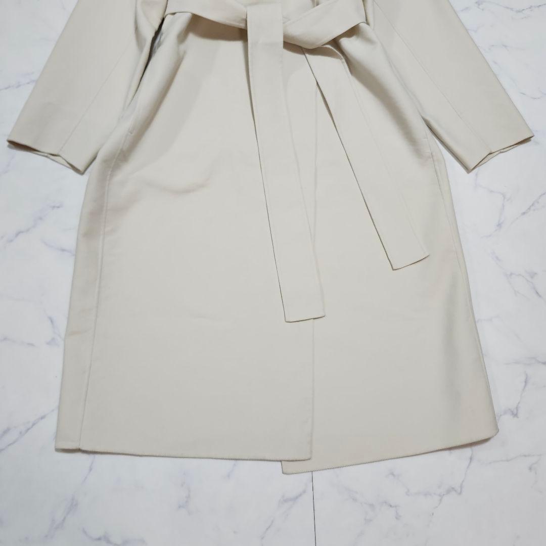 エストネーション　ダブルフェイスリバーコート　ロング　ウエストベルト　38