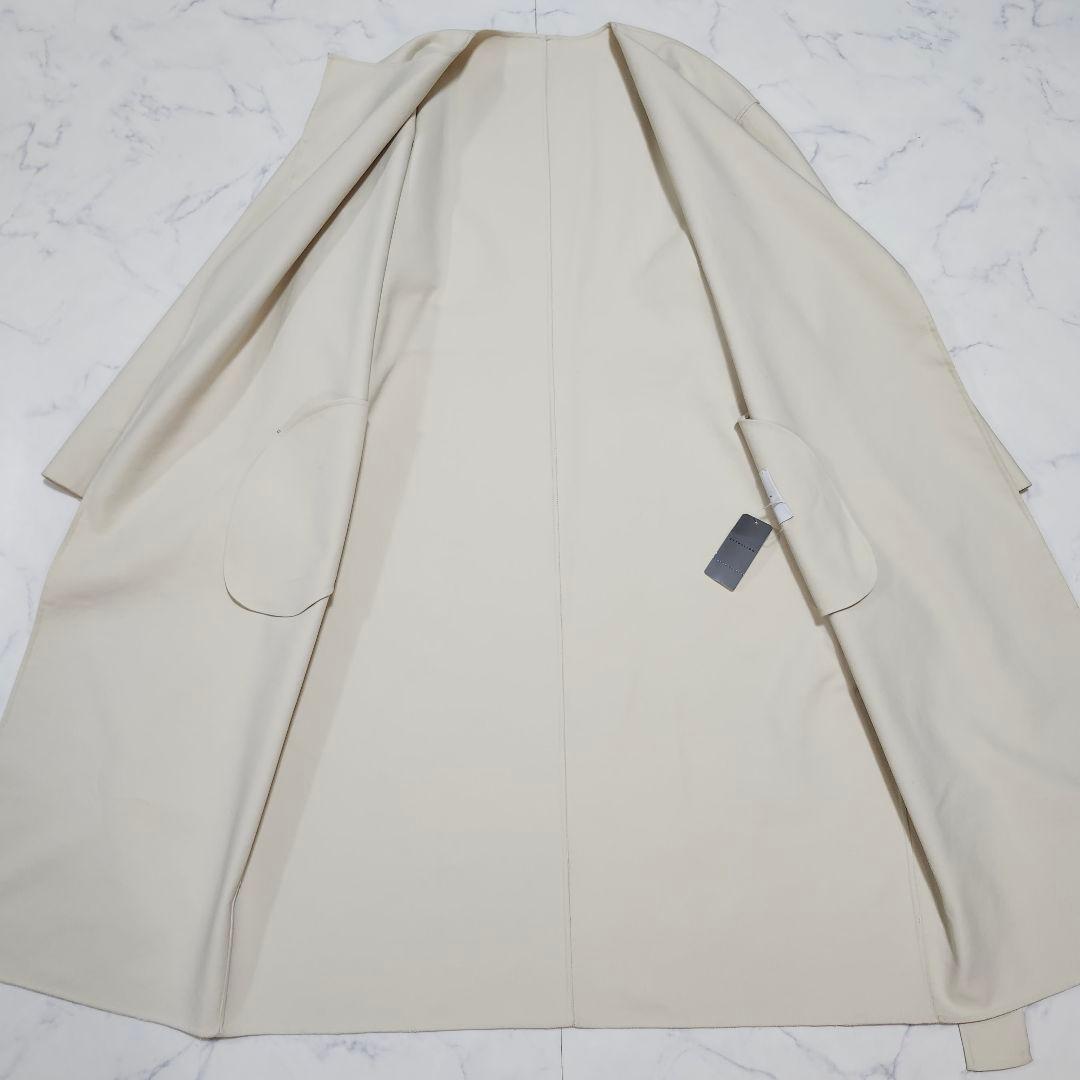 エストネーション　ダブルフェイスリバーコート　ロング　ウエストベルト　38