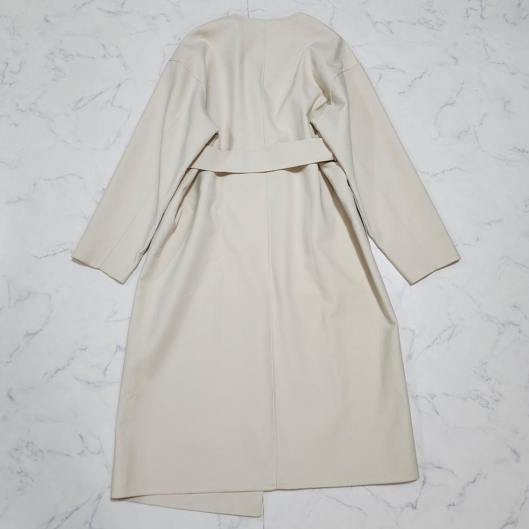 エストネーション　ダブルフェイスリバーコート　ロング　ウエストベルト　38