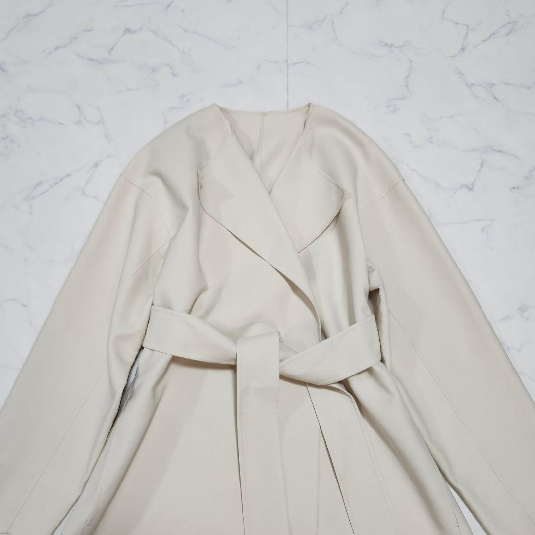 エストネーション　ダブルフェイスリバーコート　ロング　ウエストベルト　38