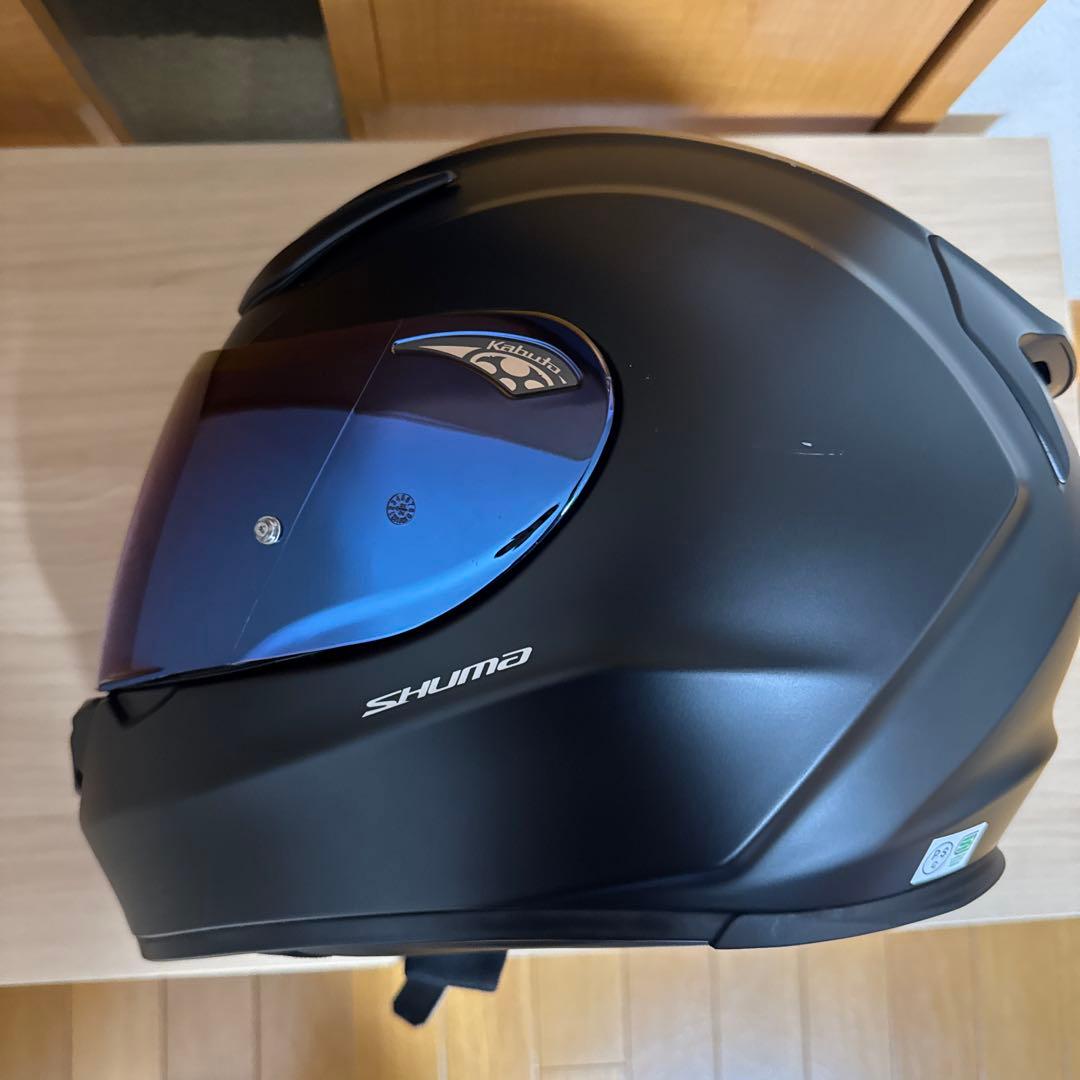 OGK kabuto SHUMA フラットブラック L ブルーミラーシールド付き
