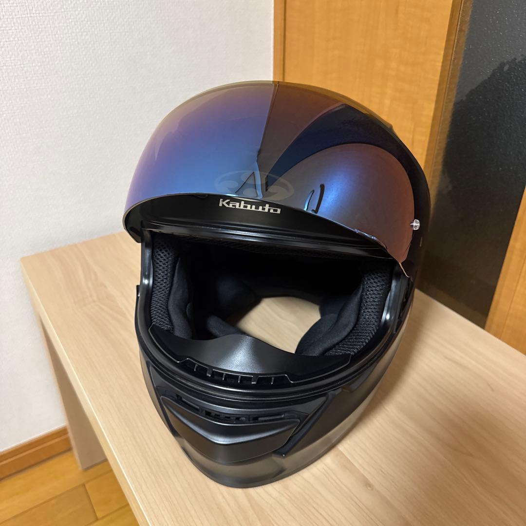OGK kabuto SHUMA フラットブラック L ブルーミラーシールド付き