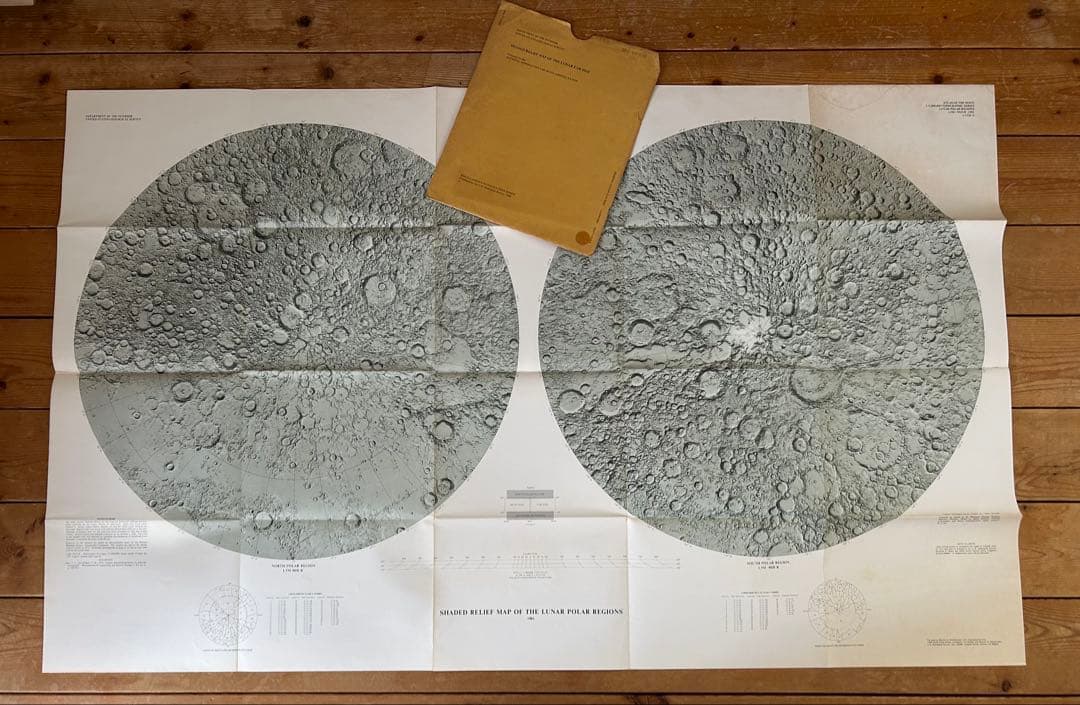 【 1980年発行 】 でっか〜い!! 月の地図 ( 1230×760mm )